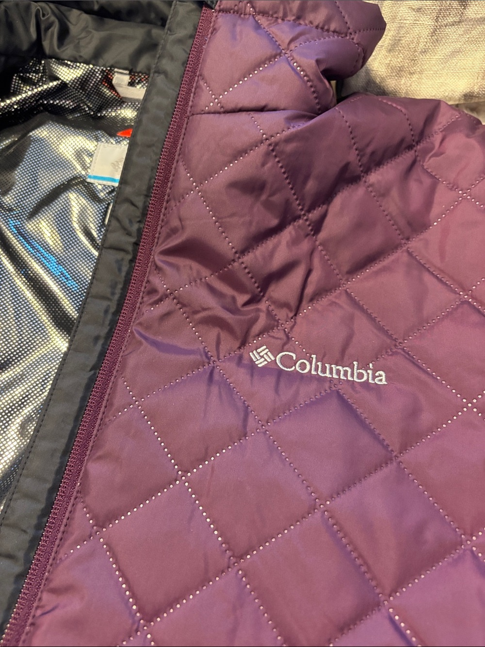 Columbia Plum Omni Heat Quilted Puffer Jacket NWOT Women Large - Picture 4 of 11
